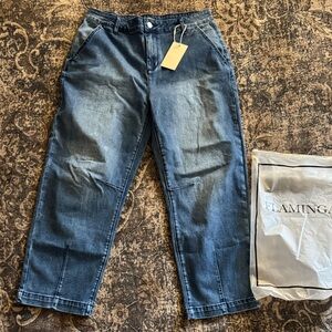 Flamingals Blue Jeans size Large